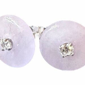 Lavender Jade and Crystal Stud Earrings - Women Jewelry